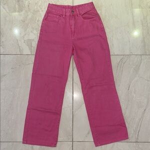 SHEIN Hot Pink Straight Leg Women's Jeans